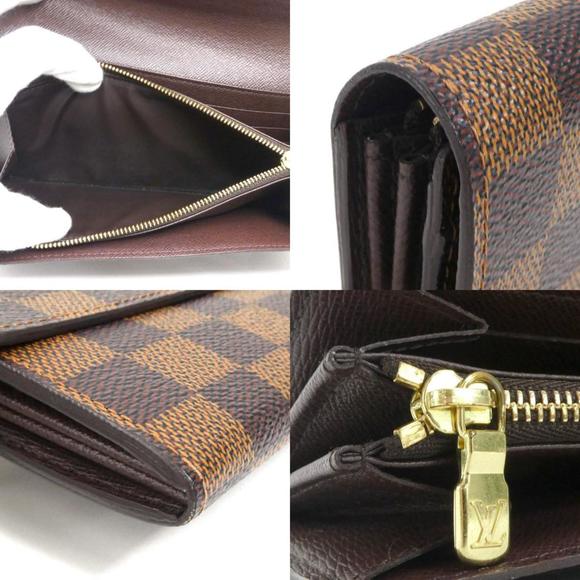 LOUIS VUITTON Long Wallet Damier Portefeuille Sarah Canvas Brown Unisex - Picture 4 of 5